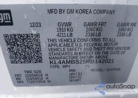 2024 Buick Encore Gx Preferred Fwd из США, поврежденный, VIN KL4AMBS25RB142021